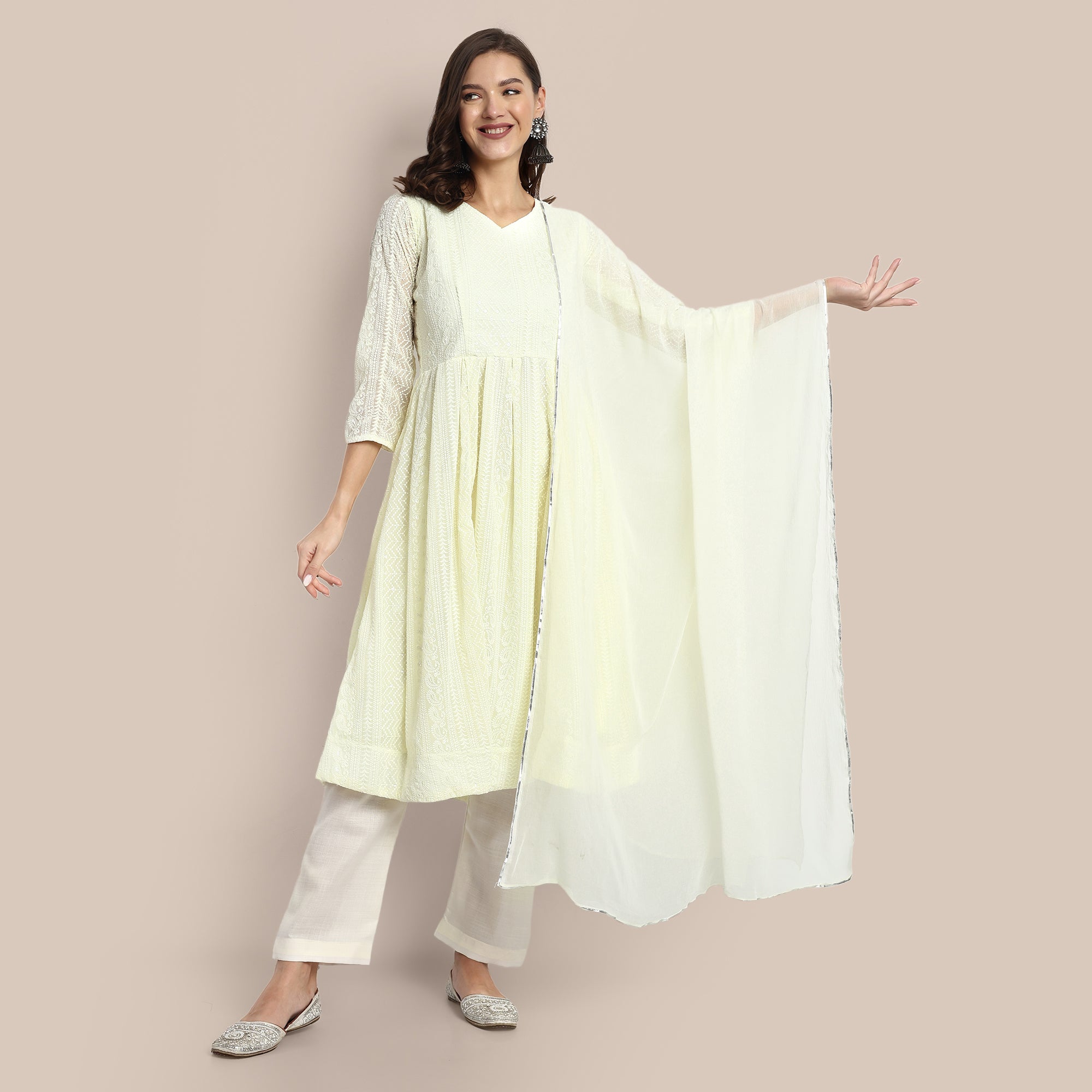 A-Line Sweetheart Neck Kurta