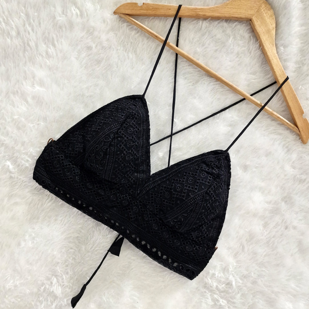 Combo of Black Hakoba Shirt and Black Hakoba Cotton Bra