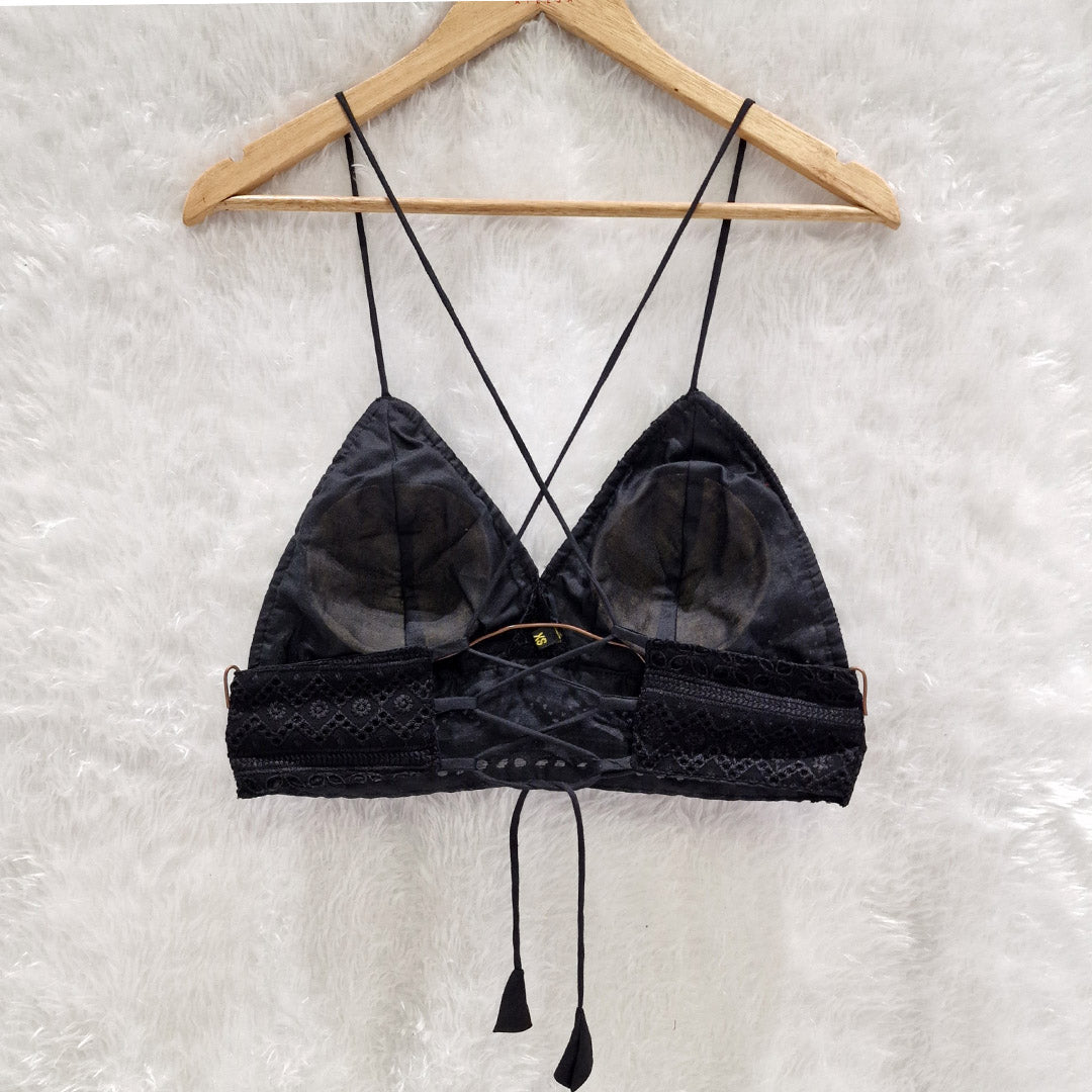 Combo of Black Hakoba Shirt and Black Hakoba Cotton Bra