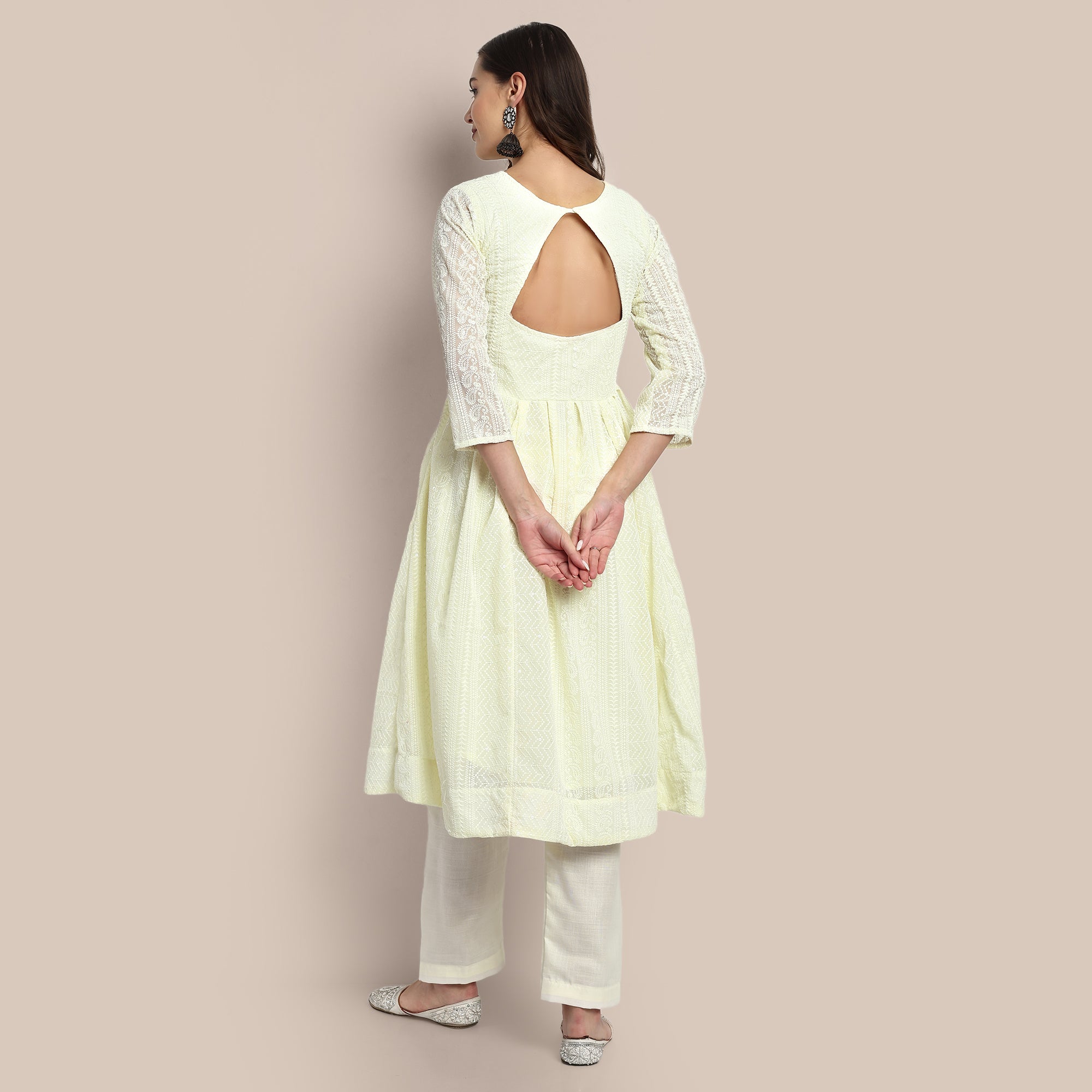 A-Line Sweetheart Neck Kurta