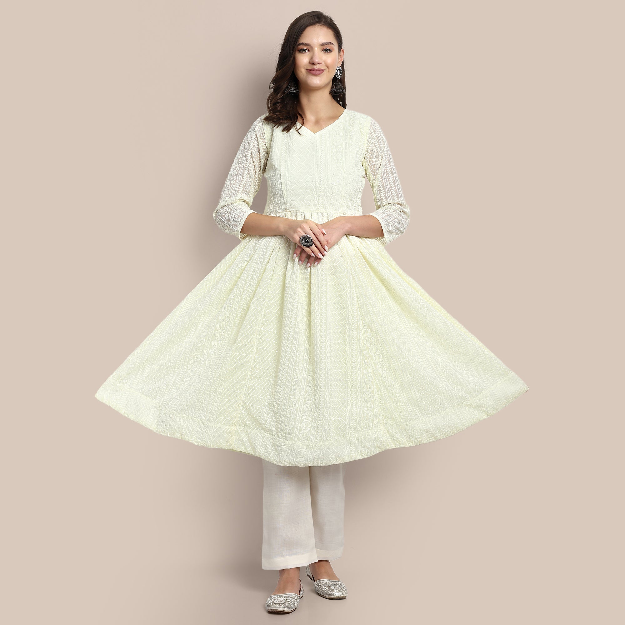 A-Line Sweetheart Neck Kurta