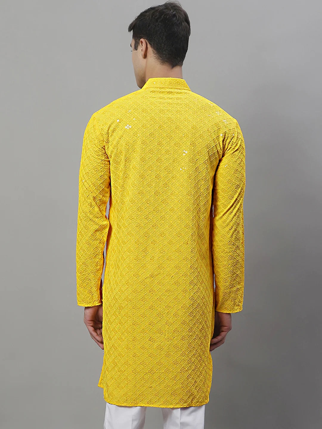 Men Yellow Chikankari Kurta