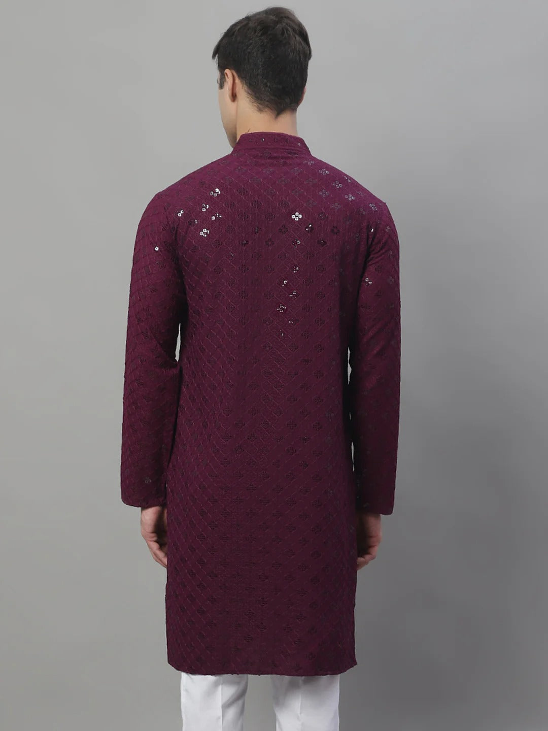 Men Purple Chikankari Kurta