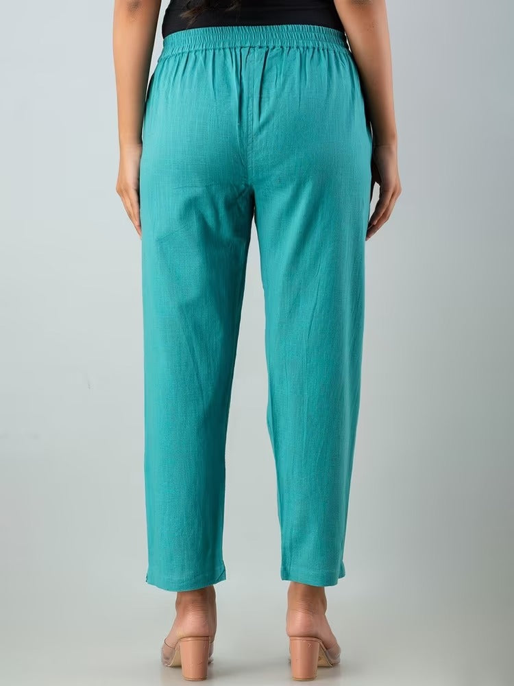 Rama Green High-Rise Easy Wash Pure Cotton Regular Pant