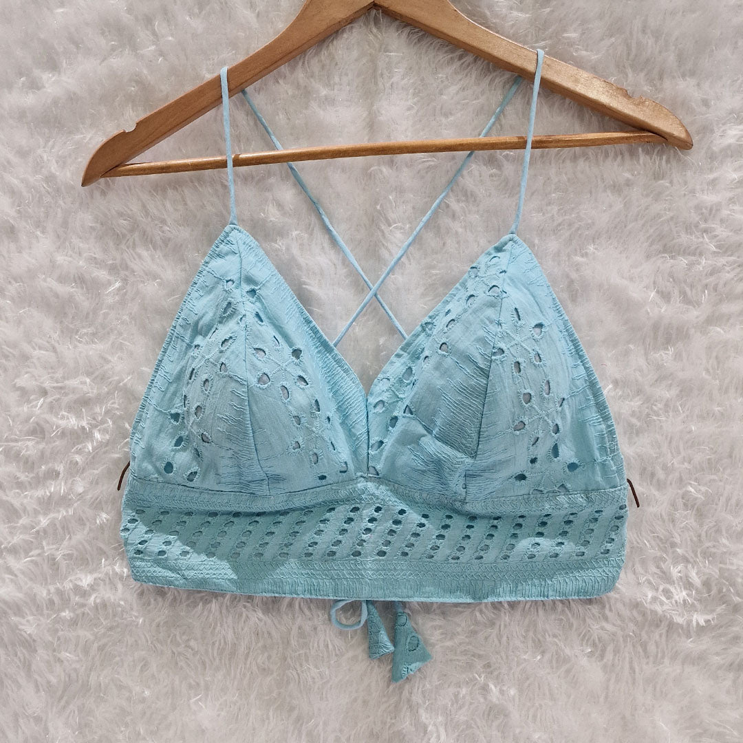 Combo of Aqua Blue Hakoba Shirt and Hakoba Cotton Bra