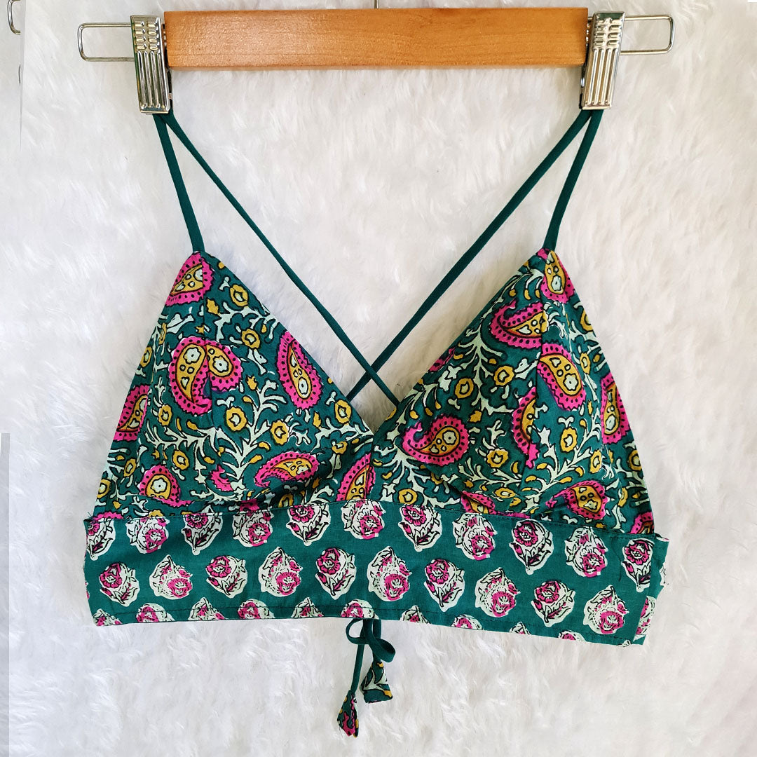 Pasley Green Cotton Bralette Top