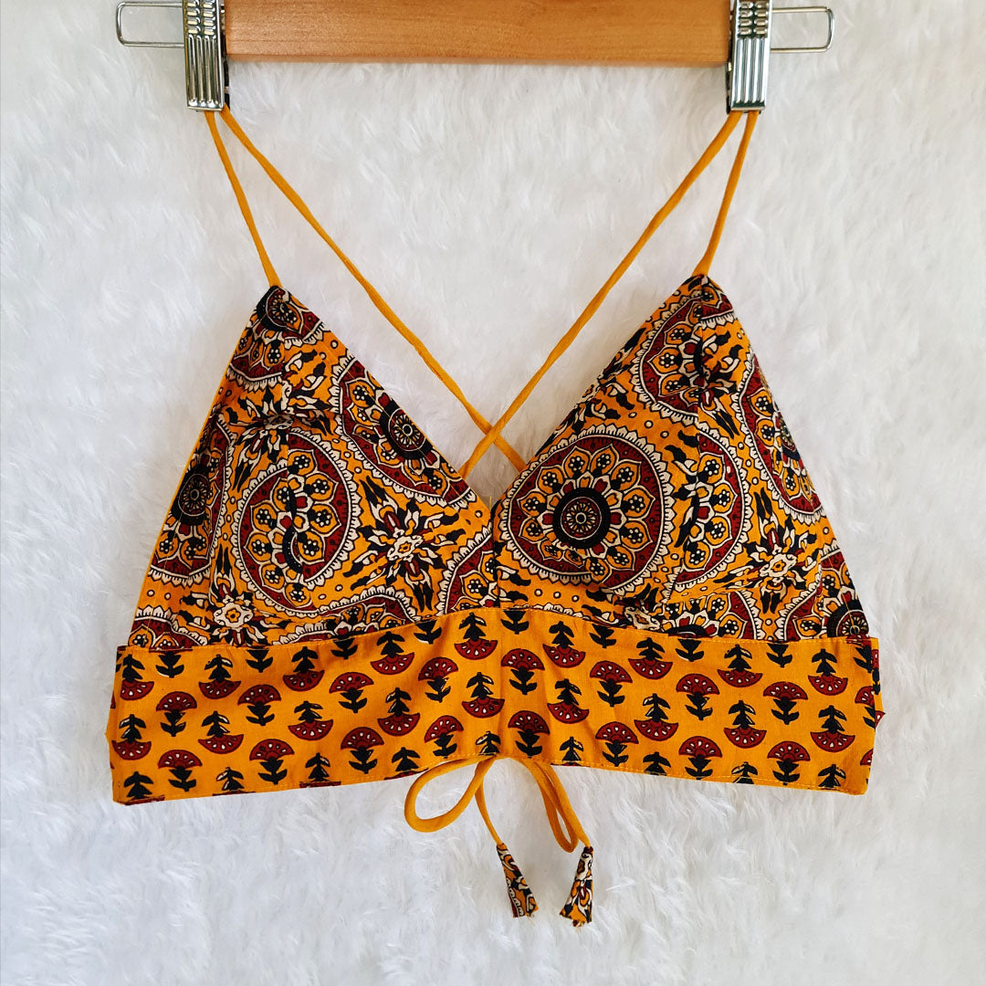 Sun Kissed Yellow Cotton Bralette Top